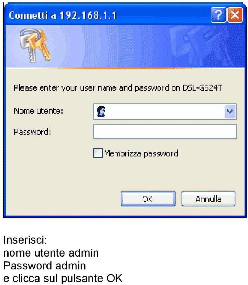 Password admin e