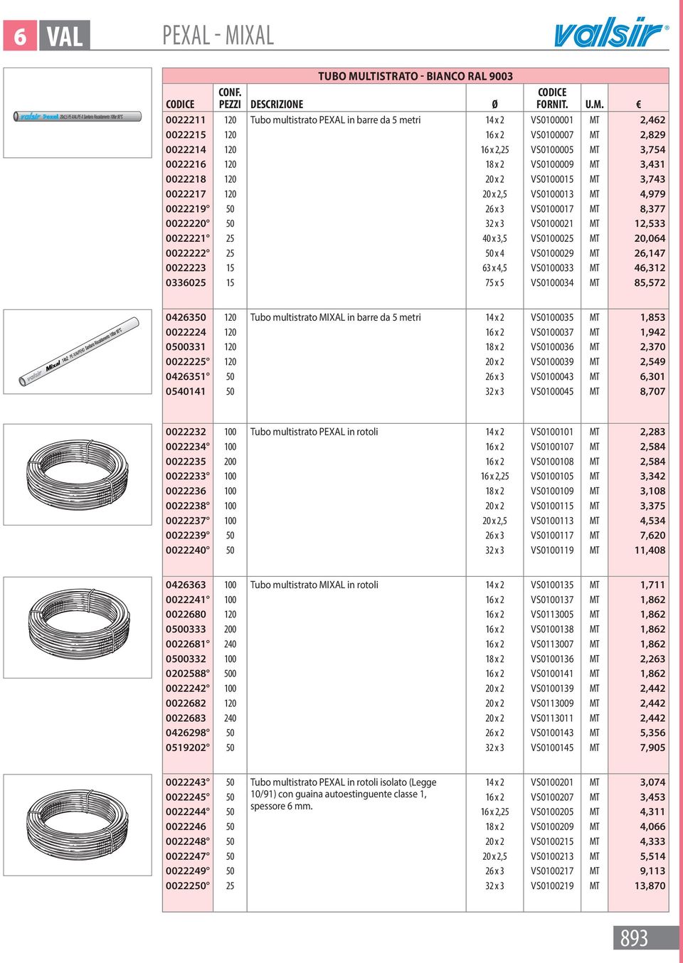 0022220 50 32 x 3 VS0100021 MT 12,533 0022221 25 40 x 3,5 VS0100025 MT 20,064 0022222 25 50 x 4 VS0100029 MT 26,147 0022223 15 63 x 4,5 VS0100033 MT 46,312 0336025 15 75 x 5 VS0100034 MT 85,572