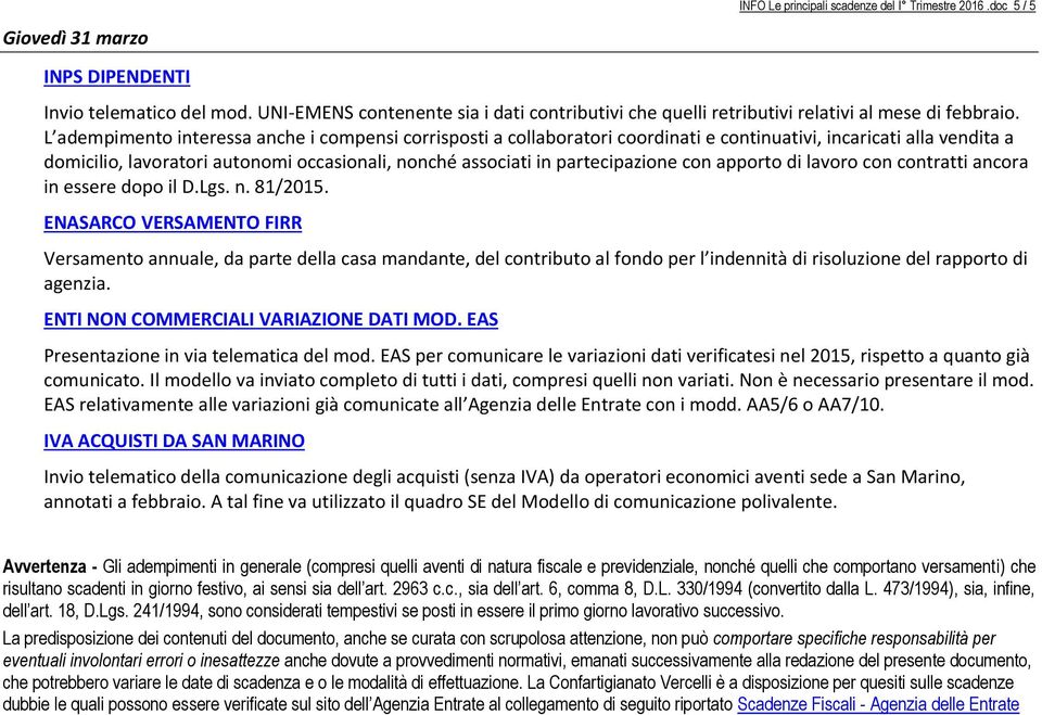 partecipazione con apporto di lavoro con contratti ancora in essere dopo il D.Lgs. n. 81/2015.