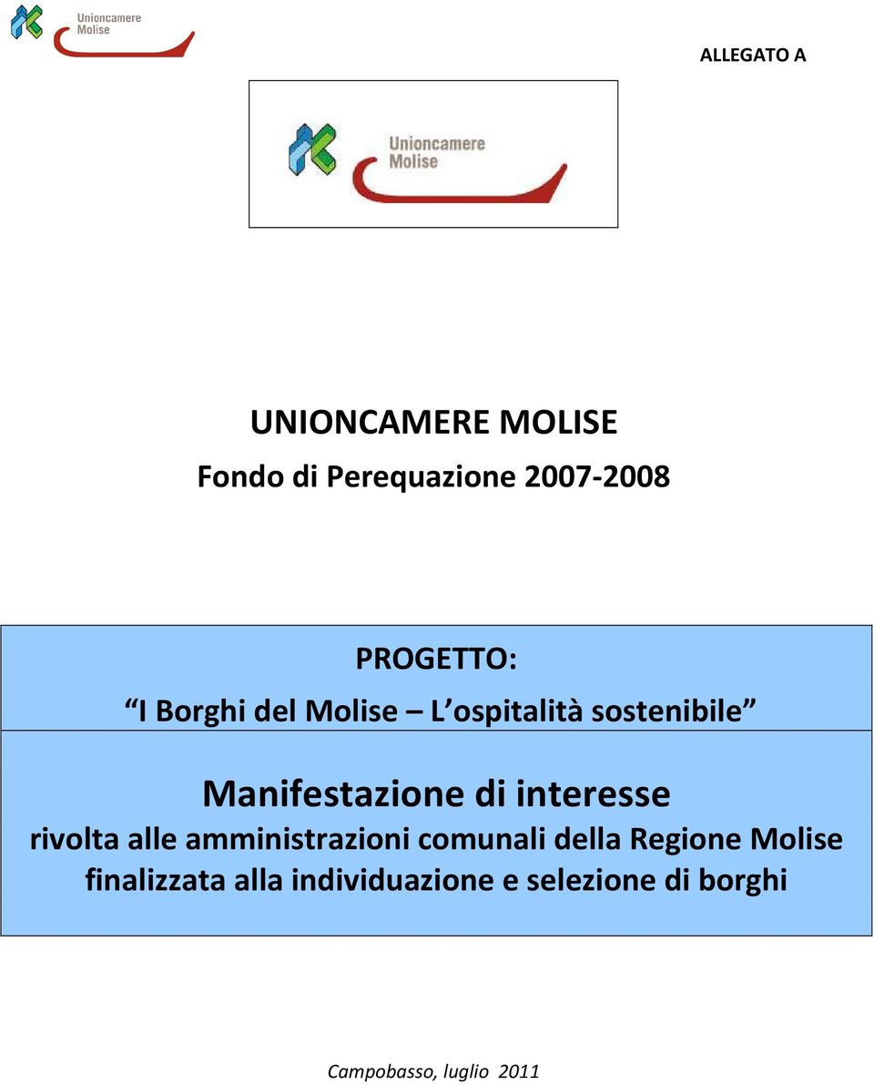 di interesse rivolta alle amministrazioni comunali della Regione