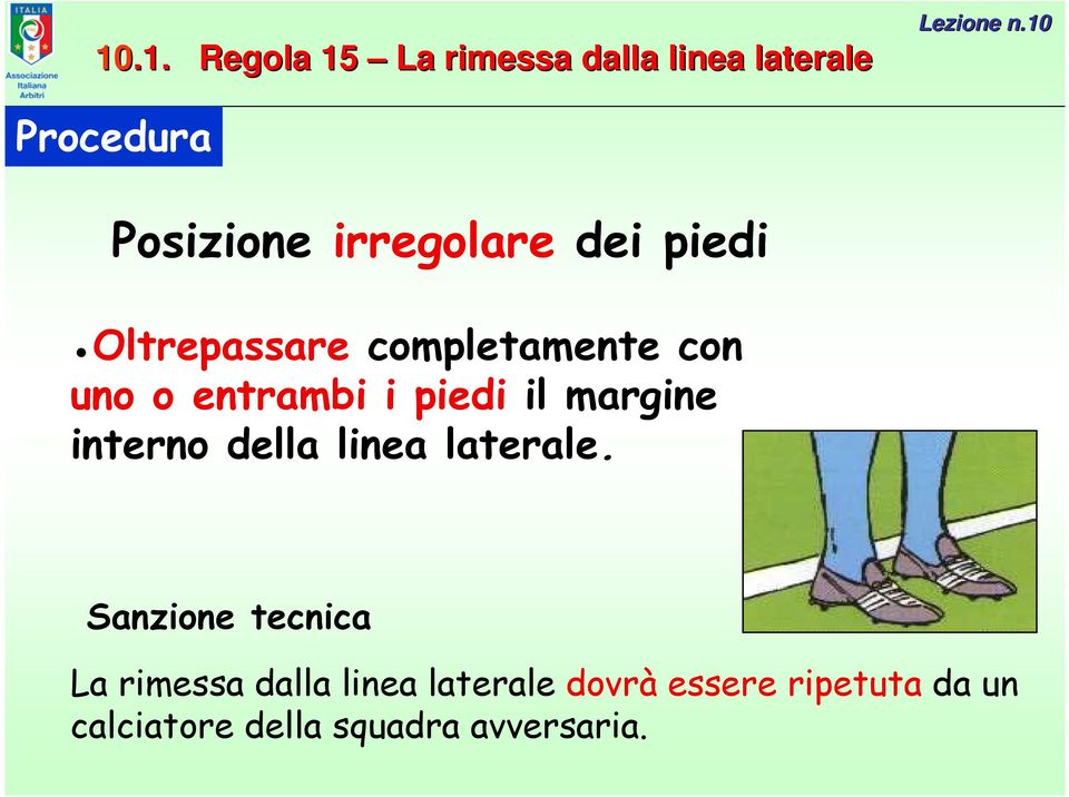 il margine interno della linea laterale.