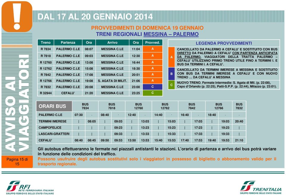 21:06 R 7832 PLERMO C.LE 20:08 MESSIN C.LE 23:00 C R 32944 CEFLU 21:20 MESSIN C.