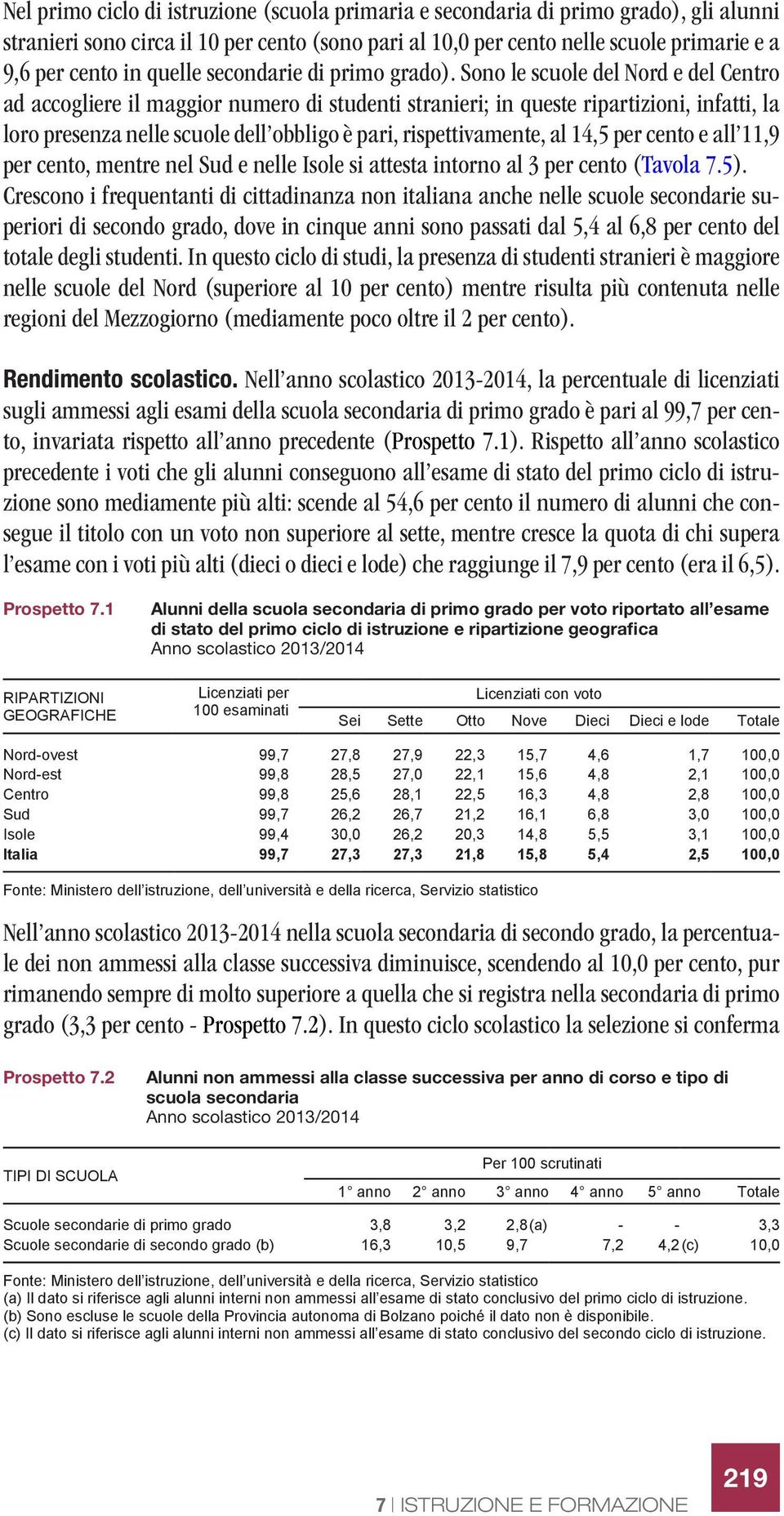 Sono le scuole del Nord e del Centro ad accogliere il maggior numero di studenti stranieri; in queste ripartizioni, infatti, la loro presenza nelle scuole dell obbligo è pari, rispettivamente, al