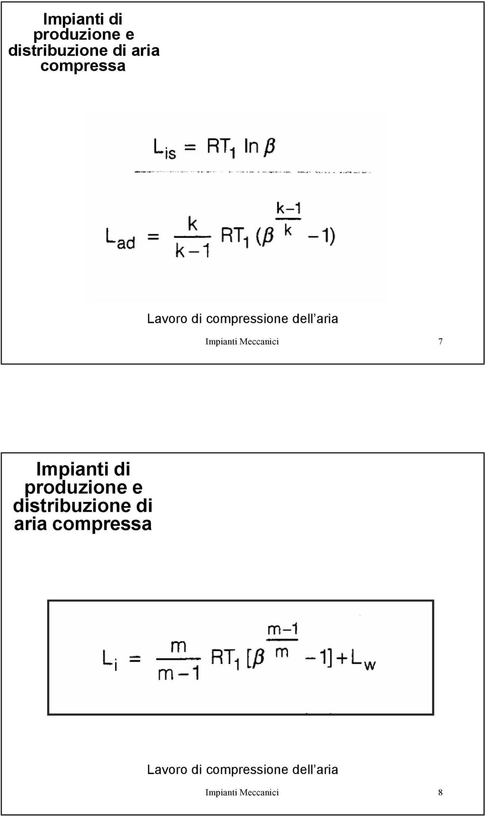 Impianti Meccanici 7 Lavoro di