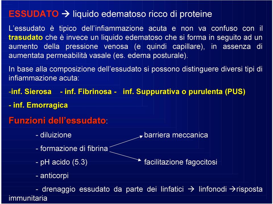 aumento della pressione venosa (e quindi capillare), in assenza di aumentata permeabilità vasale (es. edema posturale).