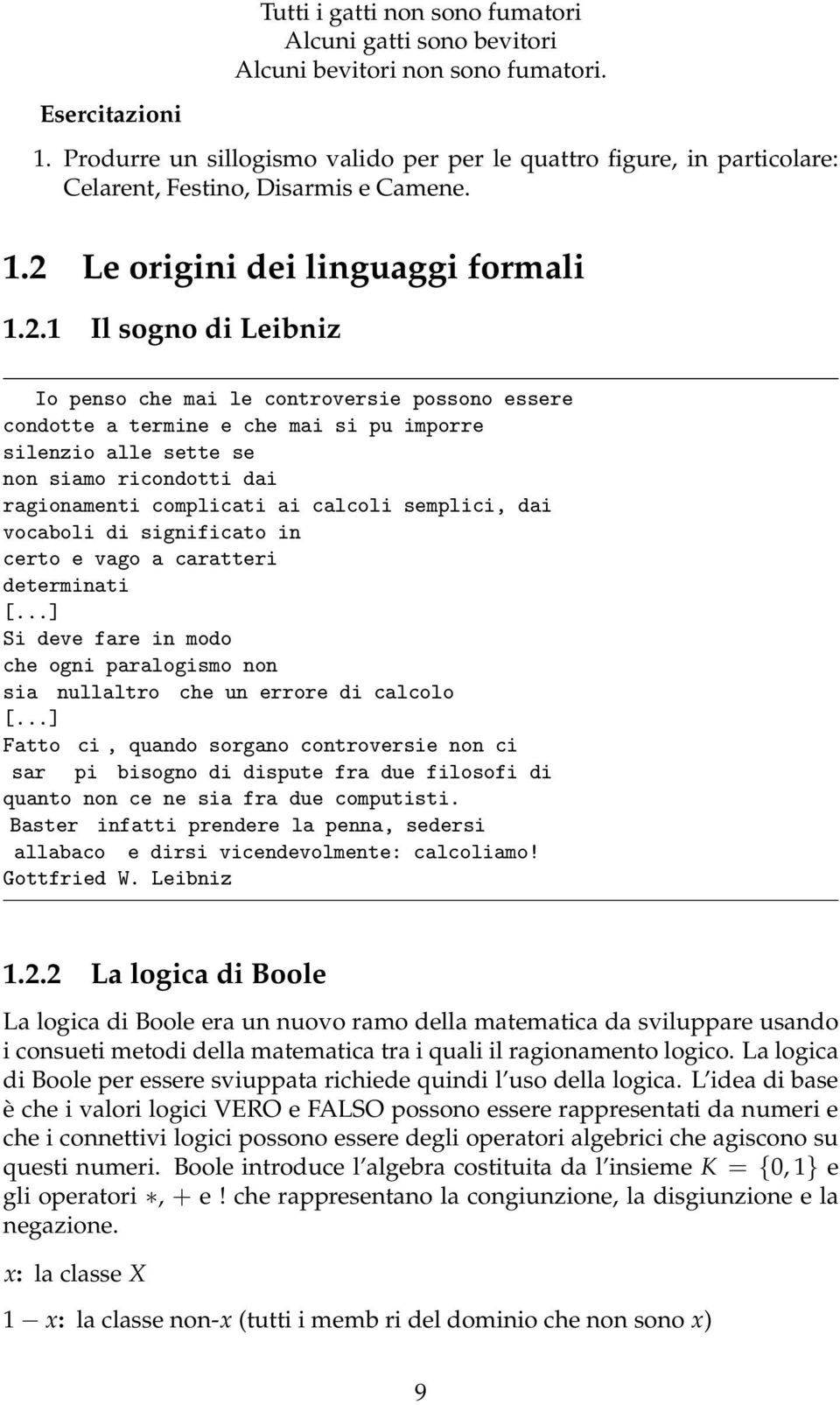 Le origini dei linguaggi formali 1.2.