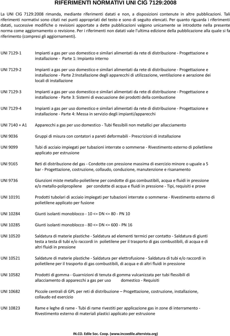 Per quanto riguarda i riferimenti datati, successive modifiche o revisioni apportate a dette pubblicazioni valgono unicamente se introdotte nella presente norma come aggiornamento o revisione.