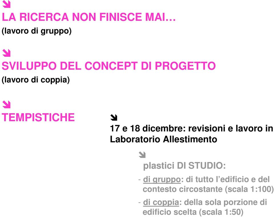 STUDIO: - di gruppo: di tutto l edificio e del contesto circostante