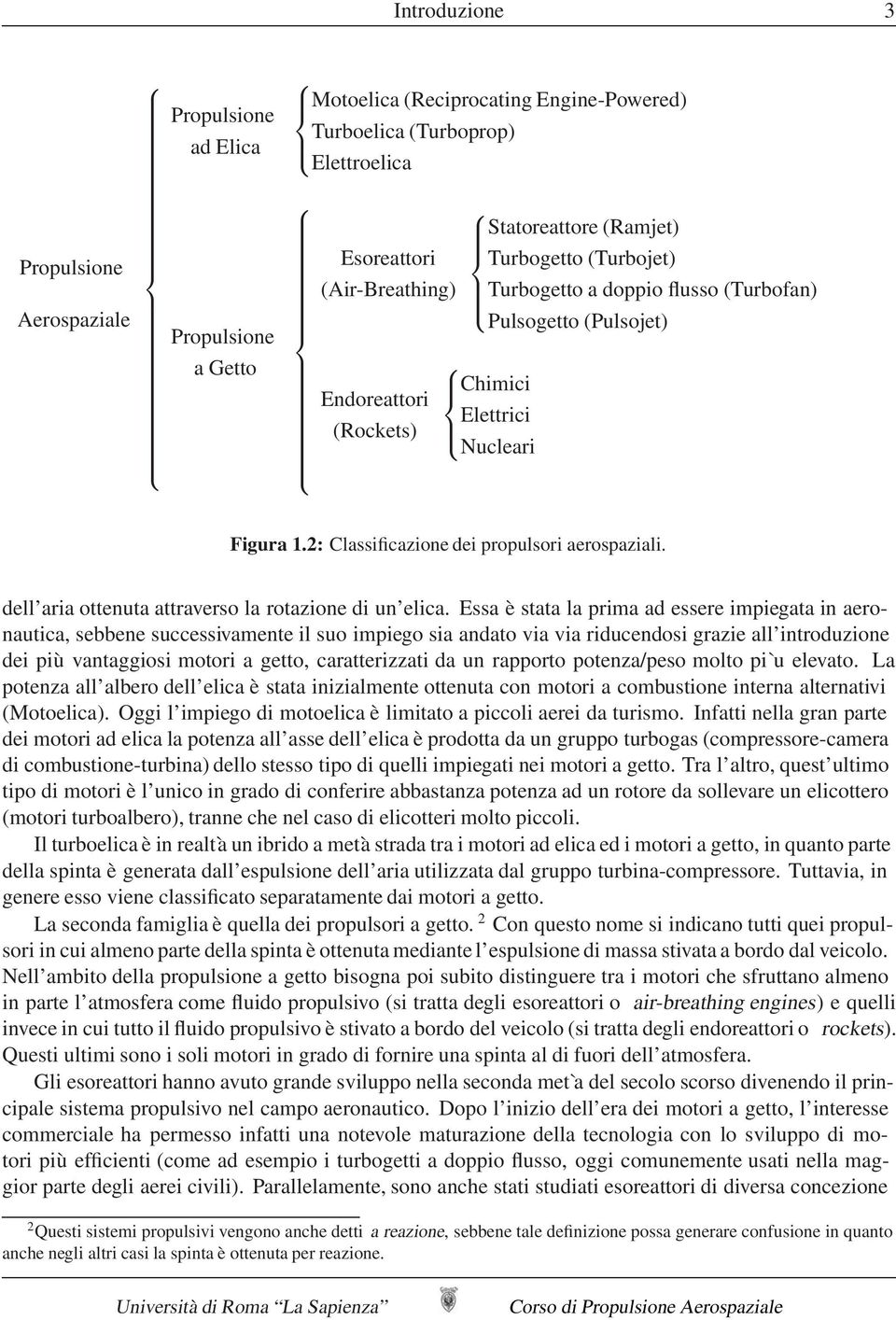 2: Classificazione dei propulsori aerospaziali. dell aria ottenuta attraverso la rotazione di un elica.