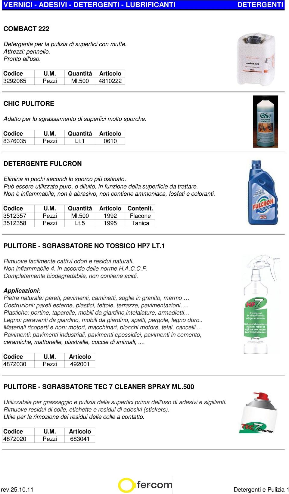 Può essere utilizzato puro, o diluito, in funzione della superficie da trattare. Non è infiammabile, non è abrasivo, non contiene ammoniaca, fosfati e coloranti. Quantità Contenit. 3512357 Pezzi Ml.