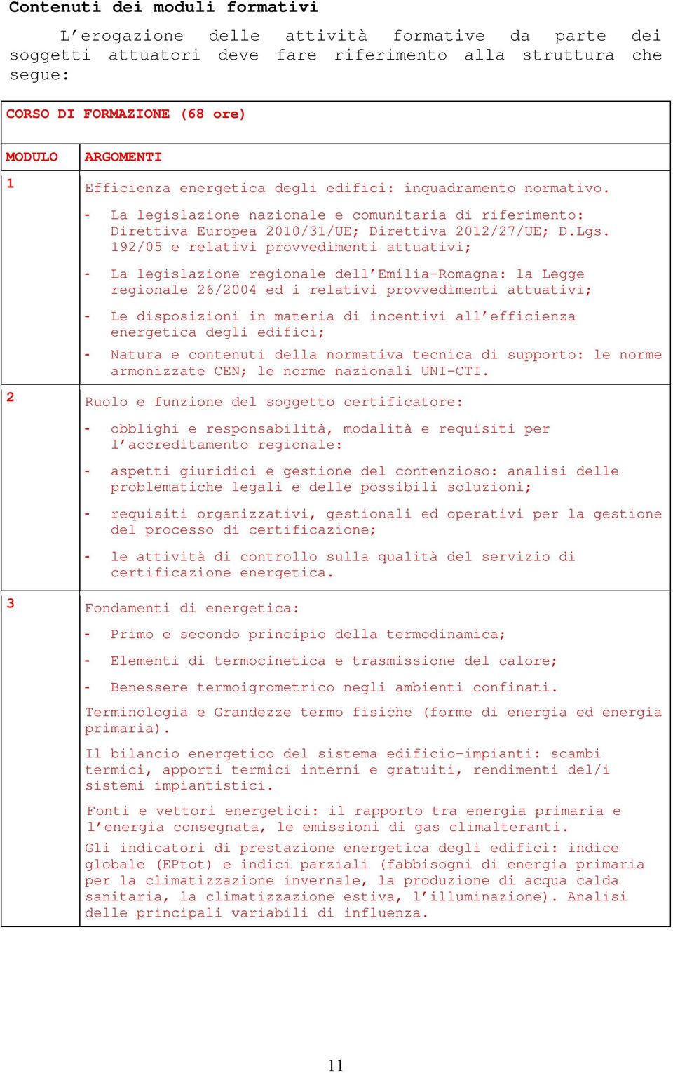192/05 e relativi provvedimenti attuativi; - La legislazione regionale dell Emilia-Romagna: la Legge regionale 26/2004 ed i relativi provvedimenti attuativi; - Le disposizioni in materia di incentivi