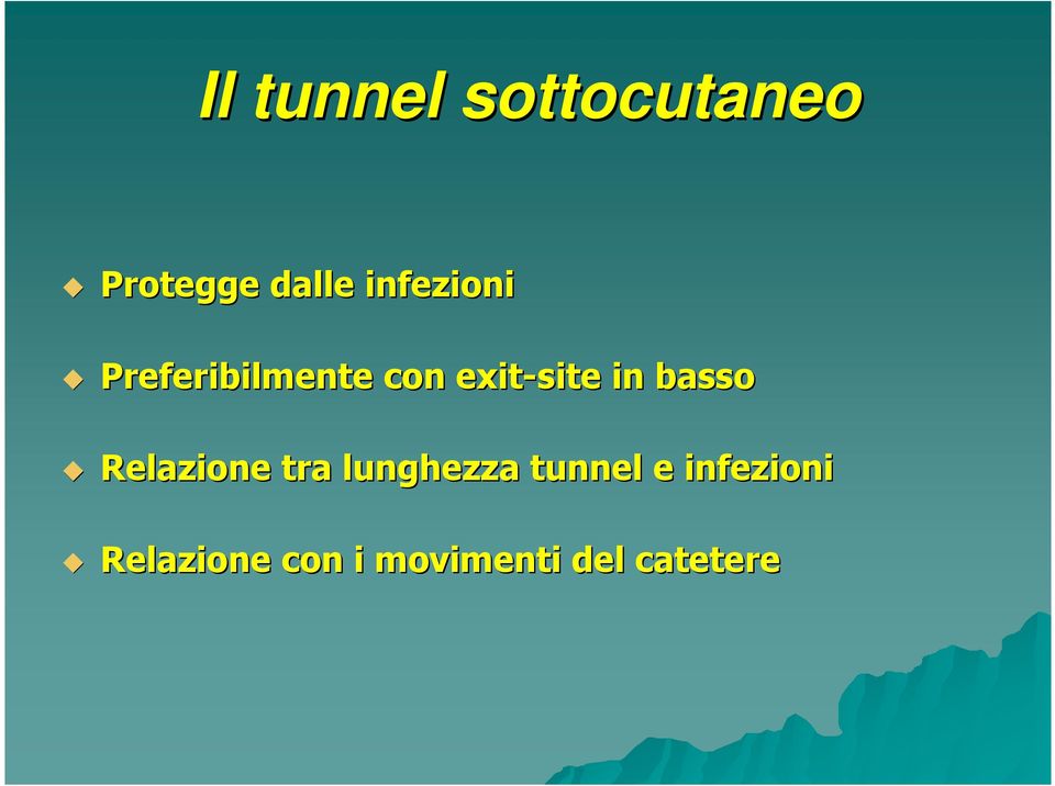 in basso Relazione tra lunghezza tunnel e