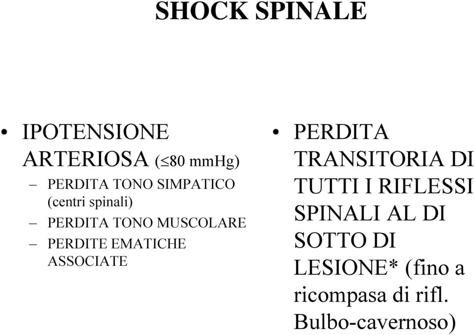 EMATICHE ASSOCIATE PERDITA TRANSITORIA DI TUTTI I RIFLESSI