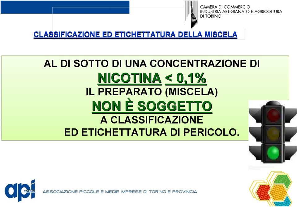 < 0,1% IL PREPARATO (MISCELA) NON È SOGGETTO A