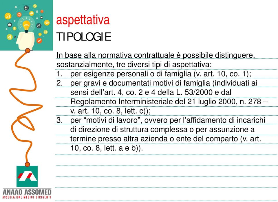 2 e 4 della L. 53/2000 e dal Regolamento Interministeriale del 21 luglio 2000, n. 278 v. art. 10, co. 8, lett. c)); 3.