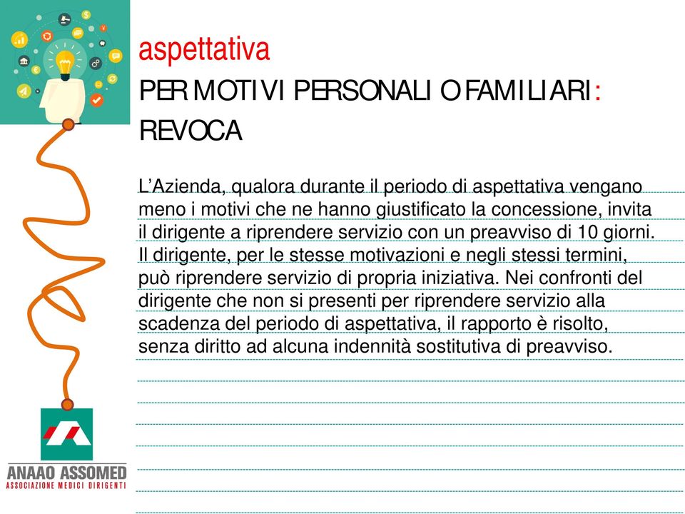 Il dirigente, per le stesse motivazioni e negli stessi termini, può riprendere servizio di propria iniziativa.