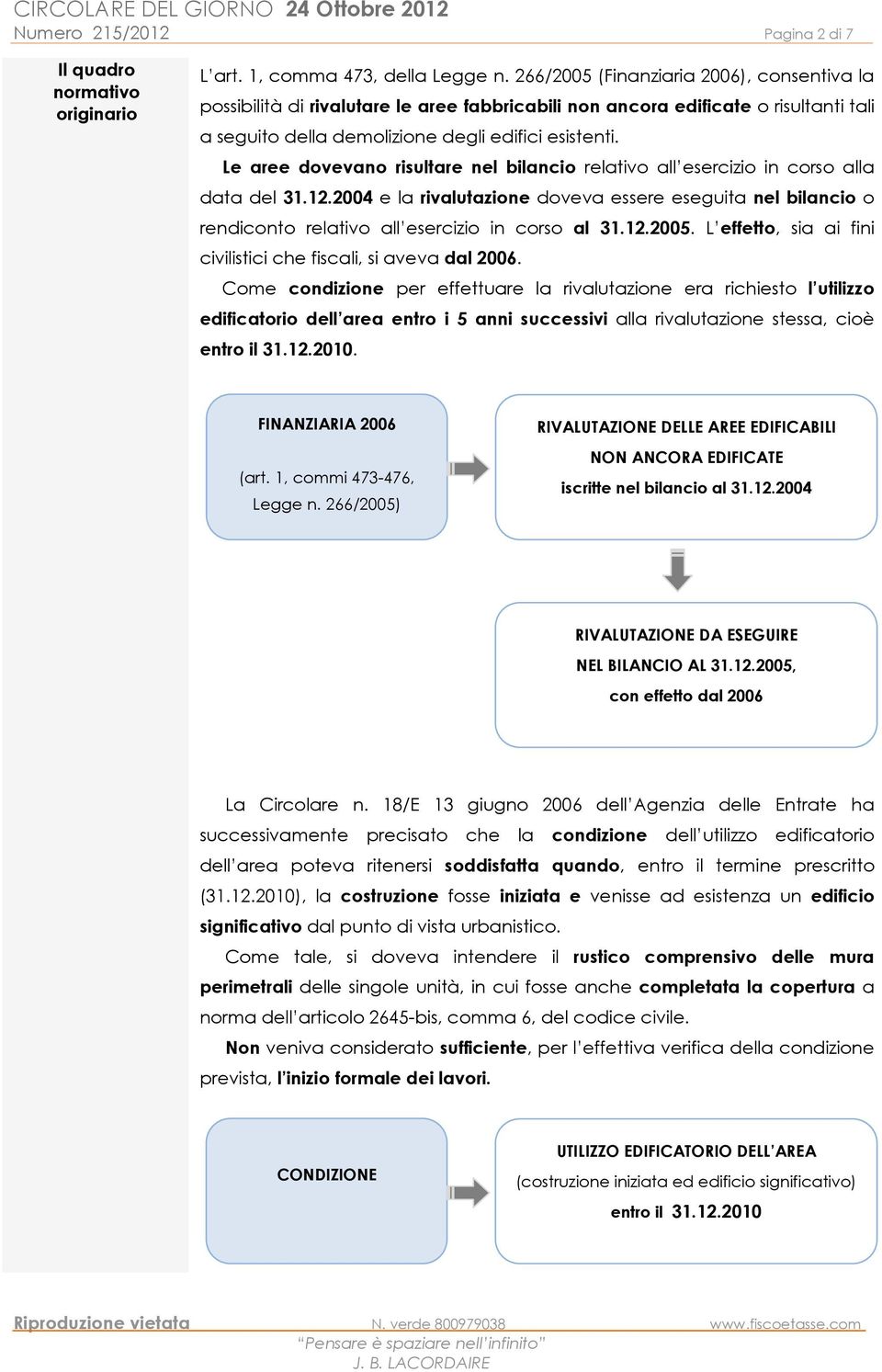 Le aree dovevano risultare nel bilancio relativo all esercizio in corso alla data del 31.12.