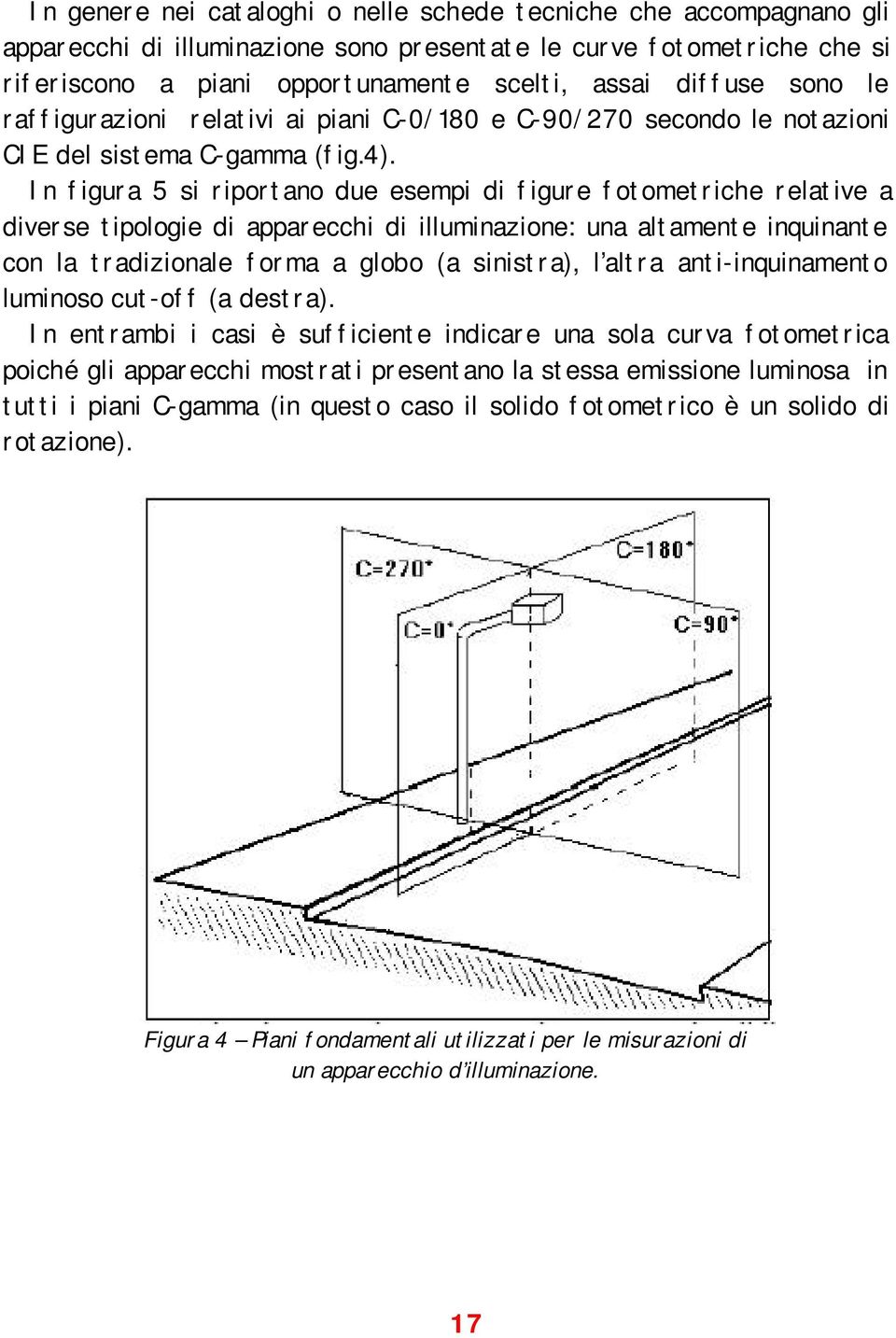 In figura 5 si riportano due esempi di figure fotometriche relative a diverse tipologie di apparecchi di illuminazione: una altamente inquinante con la tradizionale forma a globo (a sinistra), l