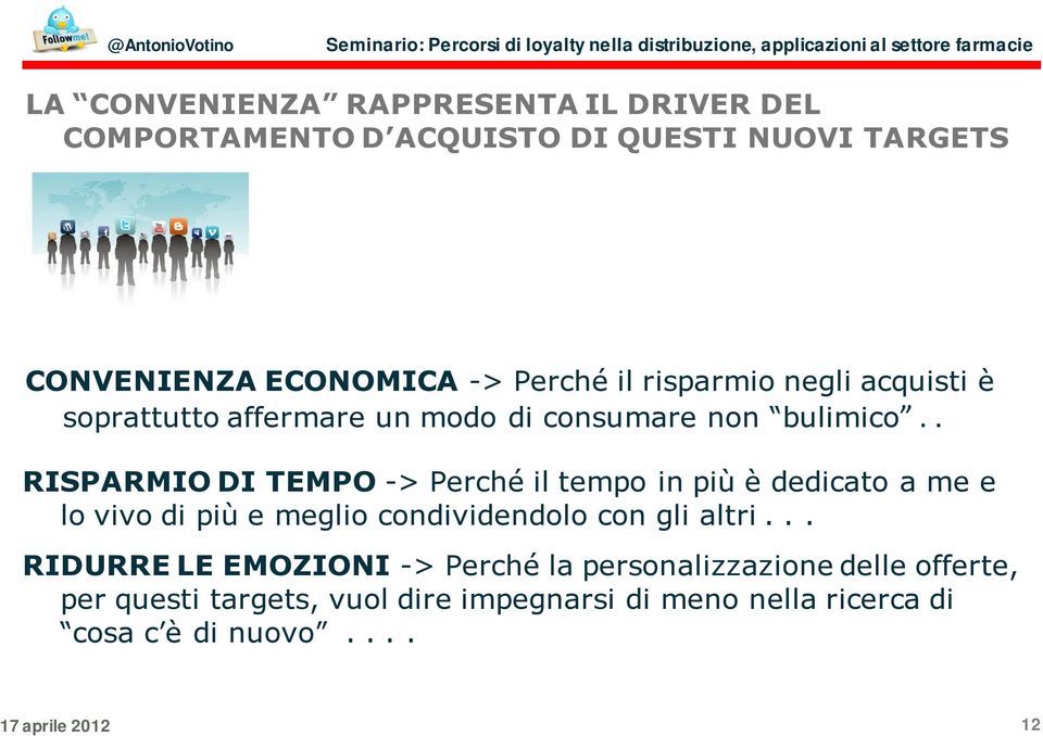 . RISPARMIO DI TEMPO -> Perché il tempo in più è dedicato a me e lo vivo di più e meglio condividendolo con gli altri.