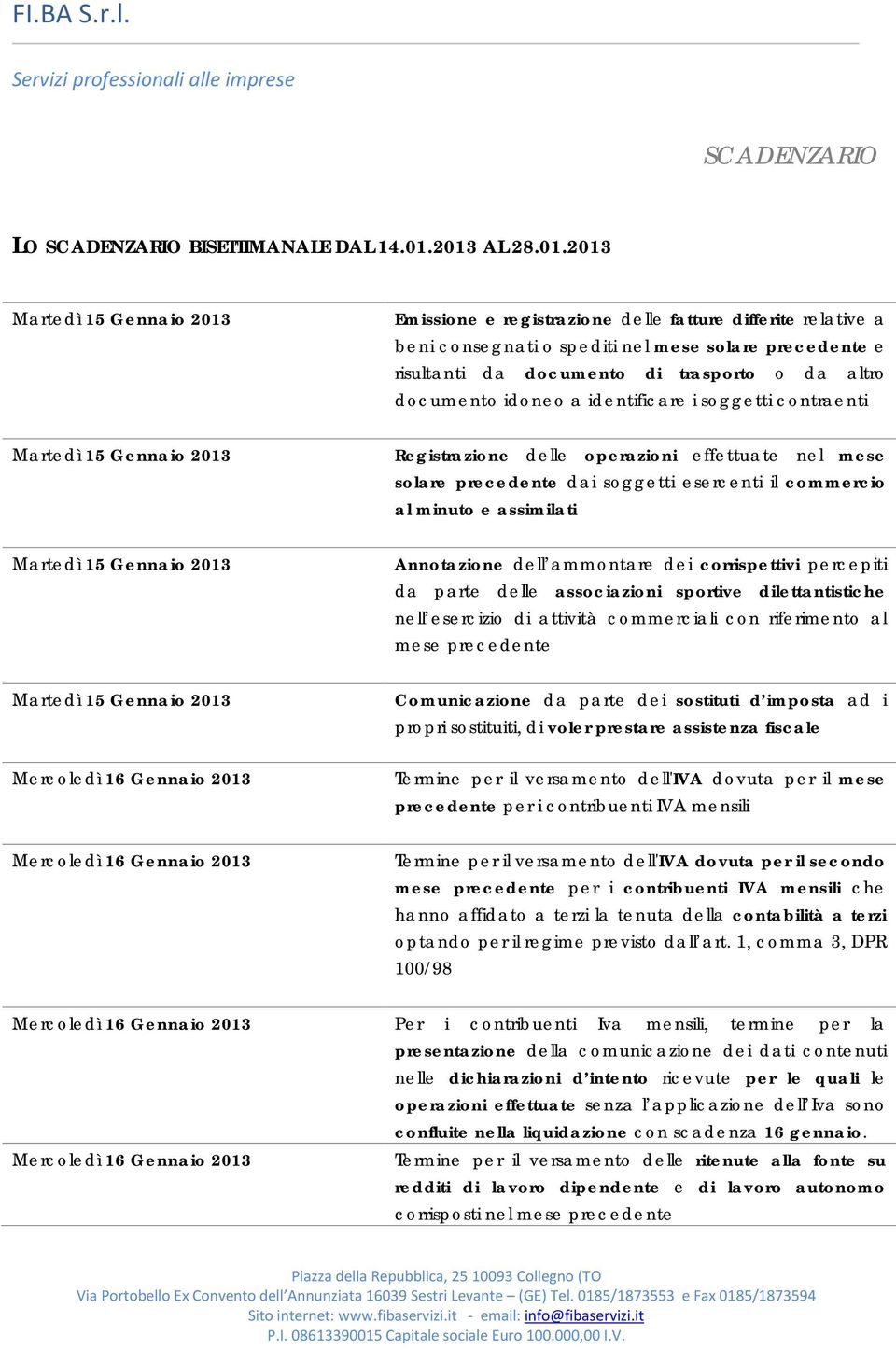 a identificare i soggetti contraenti Registrazione delle operazioni effettuate nel mese solare precedente dai soggetti esercenti il commercio al minuto e assimilati Annotazione dell ammontare dei