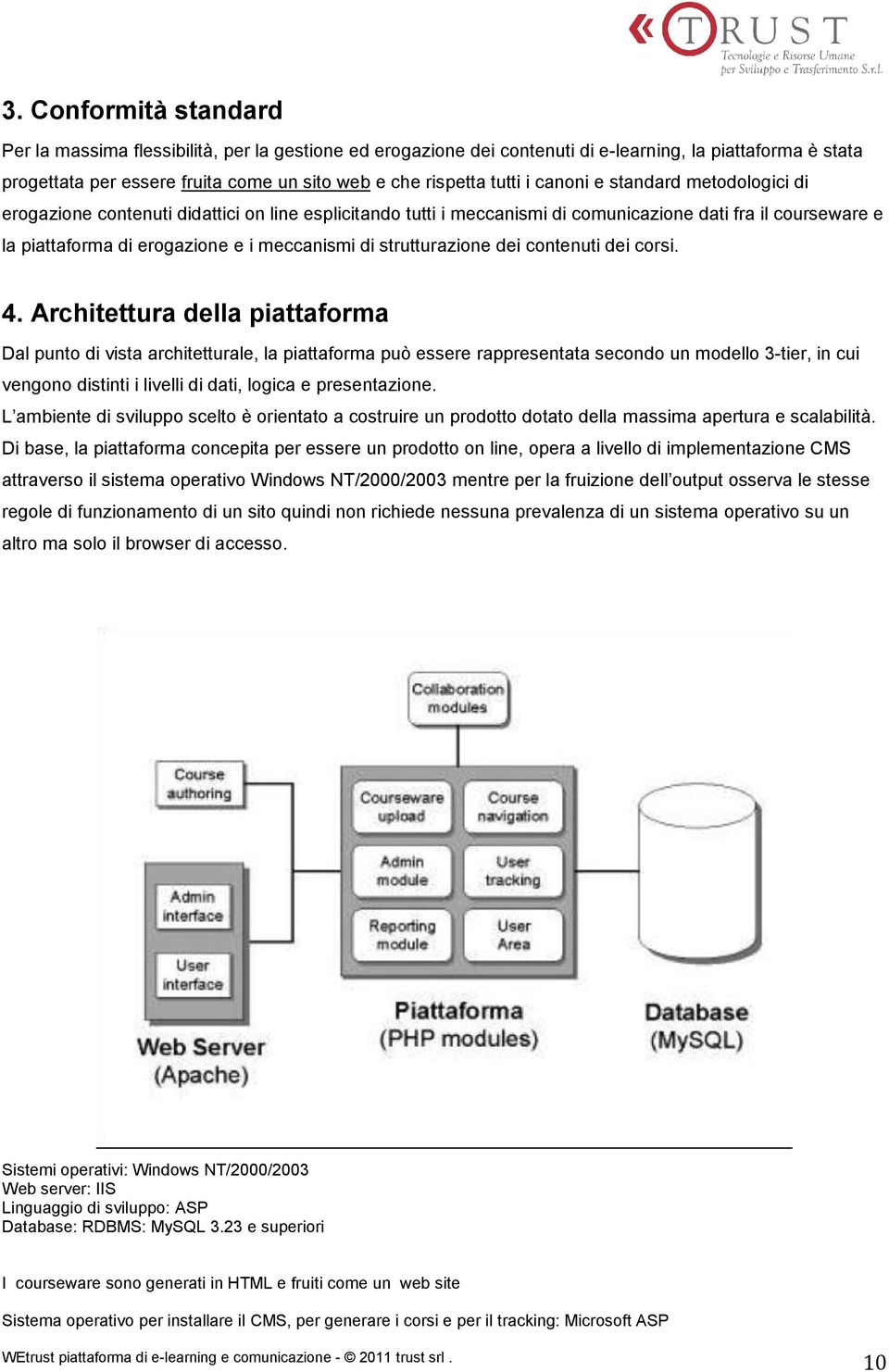 di strutturazione dei contenuti dei corsi. 4.