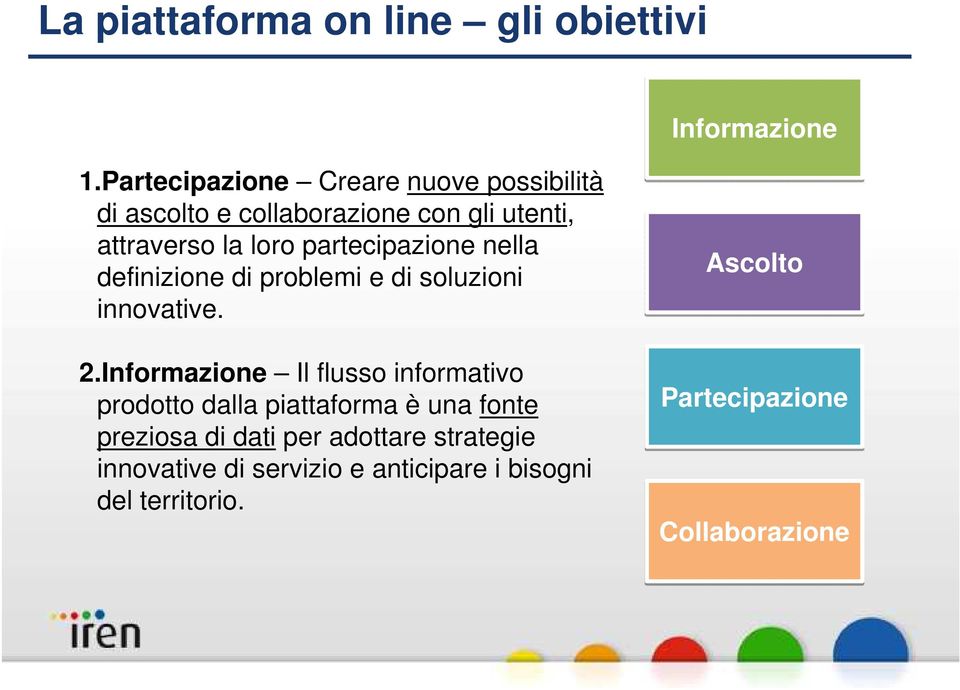 partecipazione nella definizione di problemi e di soluzioni innovative. 2.