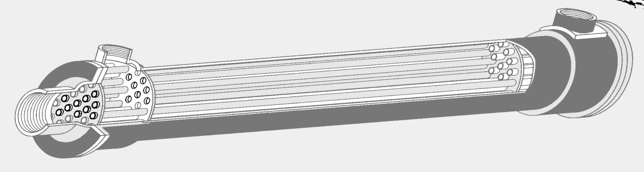 Gli scambiatori a fascio tubiero più semplici sono costituiti da due piastre bucherellate, che rappresentano gli estremi del fascio tubiero, il tutto contenuto nel mantello.