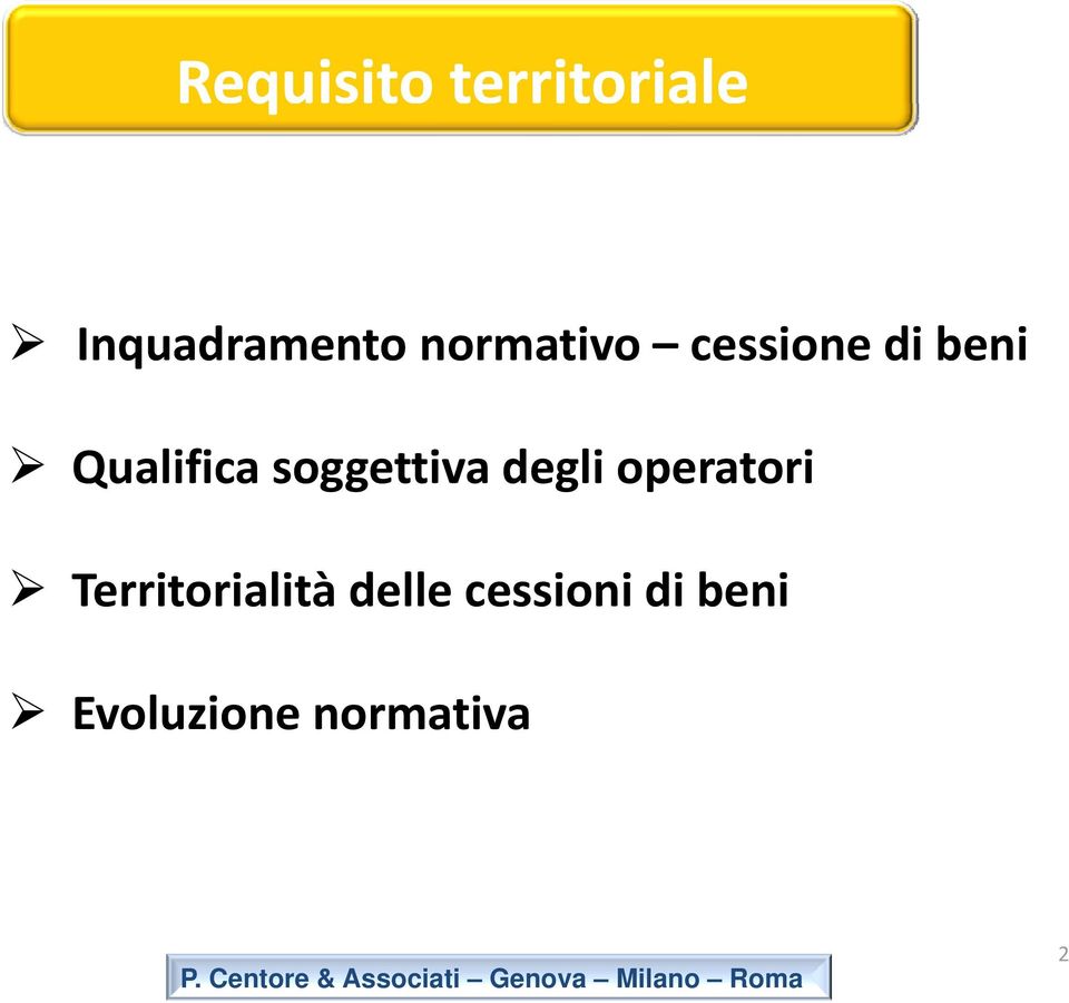 operatori Territorialità delle