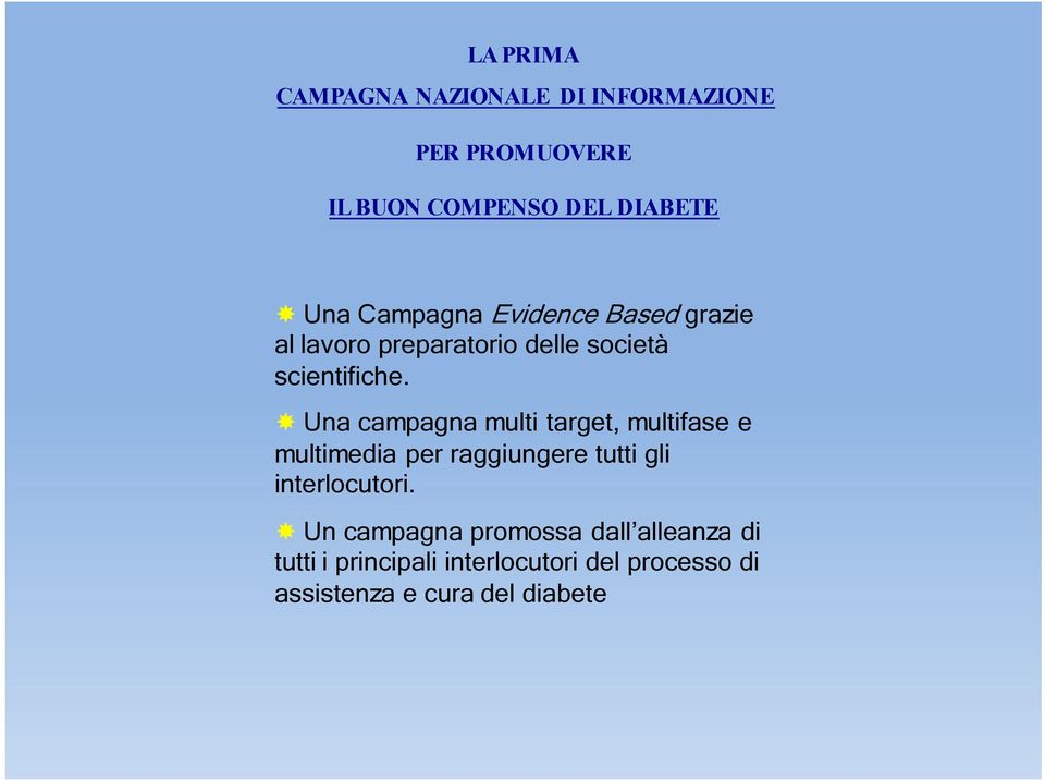 Una campagna multi target, multifase e multimedia per raggiungere tutti gli interlocutori.