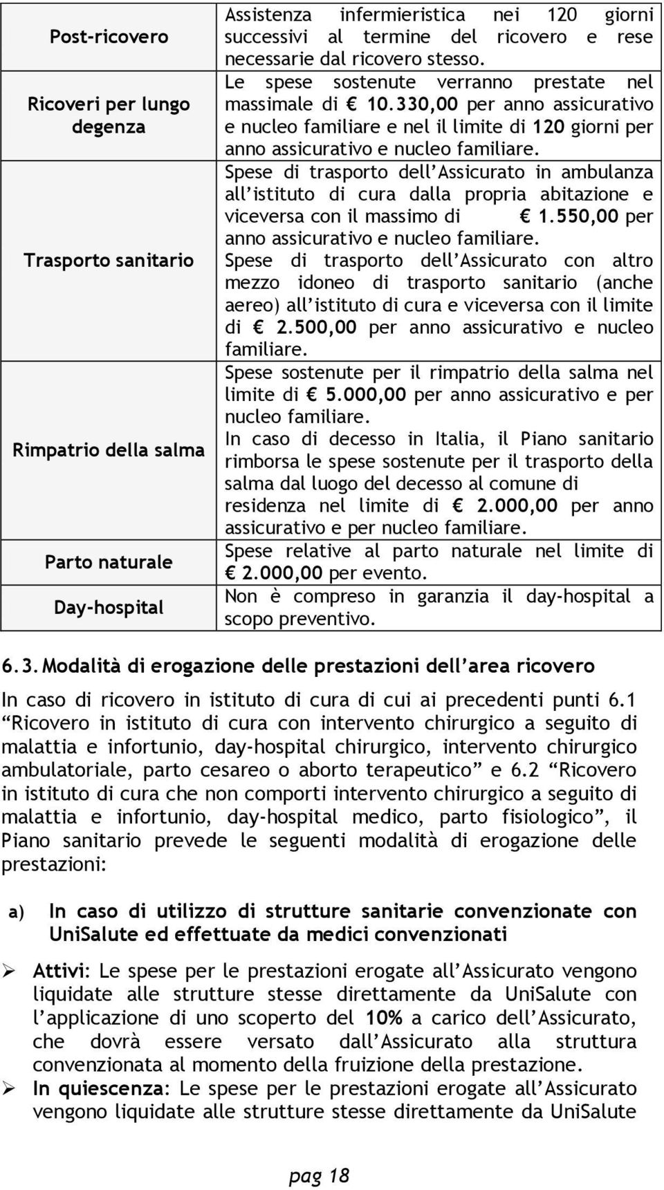 330,00 per anno assicurativo e nucleo familiare e nel il limite di 120 giorni per anno assicurativo e nucleo familiare.