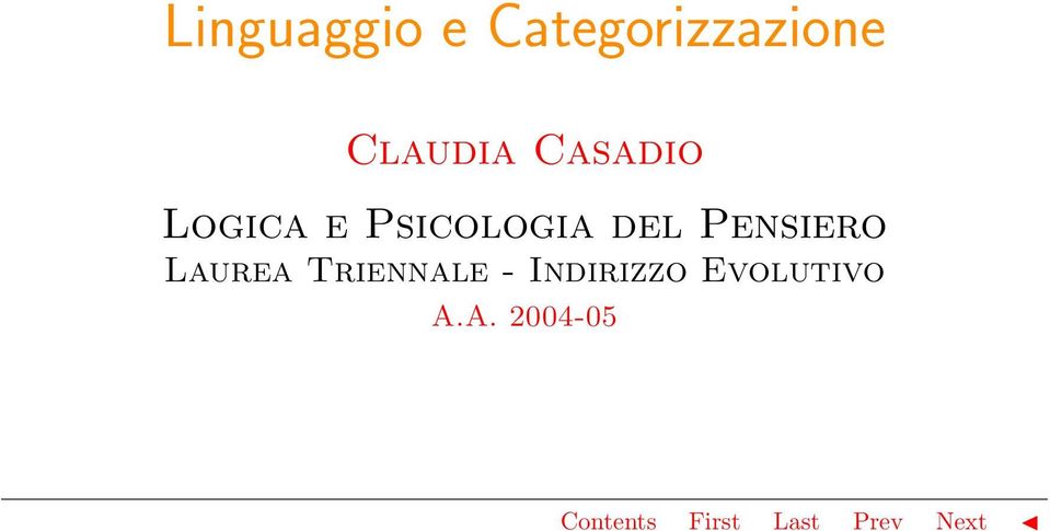 Psicologia del Pensiero Laurea