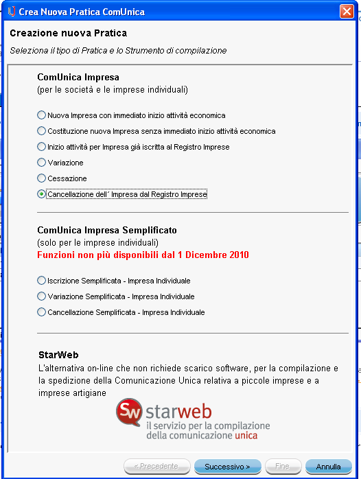 Introduzione Con la ComUnica è possibile cancellare un impresa dal Registro Imprese, comunicando CONTESTUALMENTE la cessazione a INPS, INAIL e AGENZIA delle ENTRATE, senza ulteriori adempimenti.