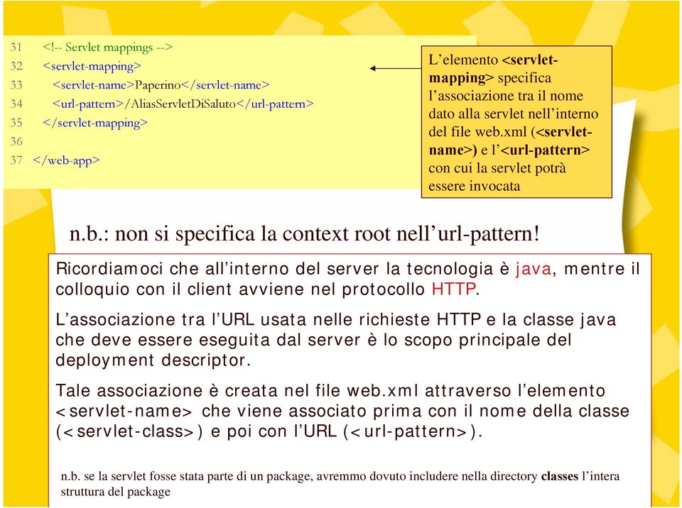 Ricordiamoci che all interno del server la tecnologia è java, mentre il colloquio con il client avviene nel protocollo HTTP.