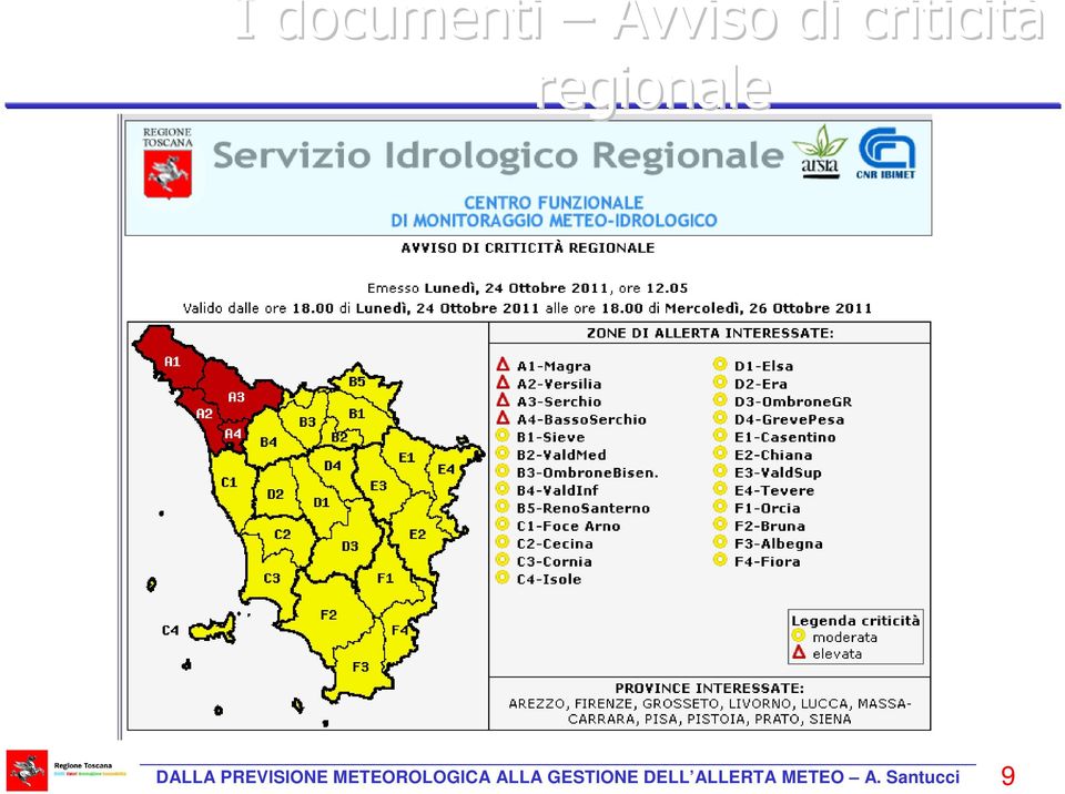 PREVISIONE METEOROLOGICA ALLA