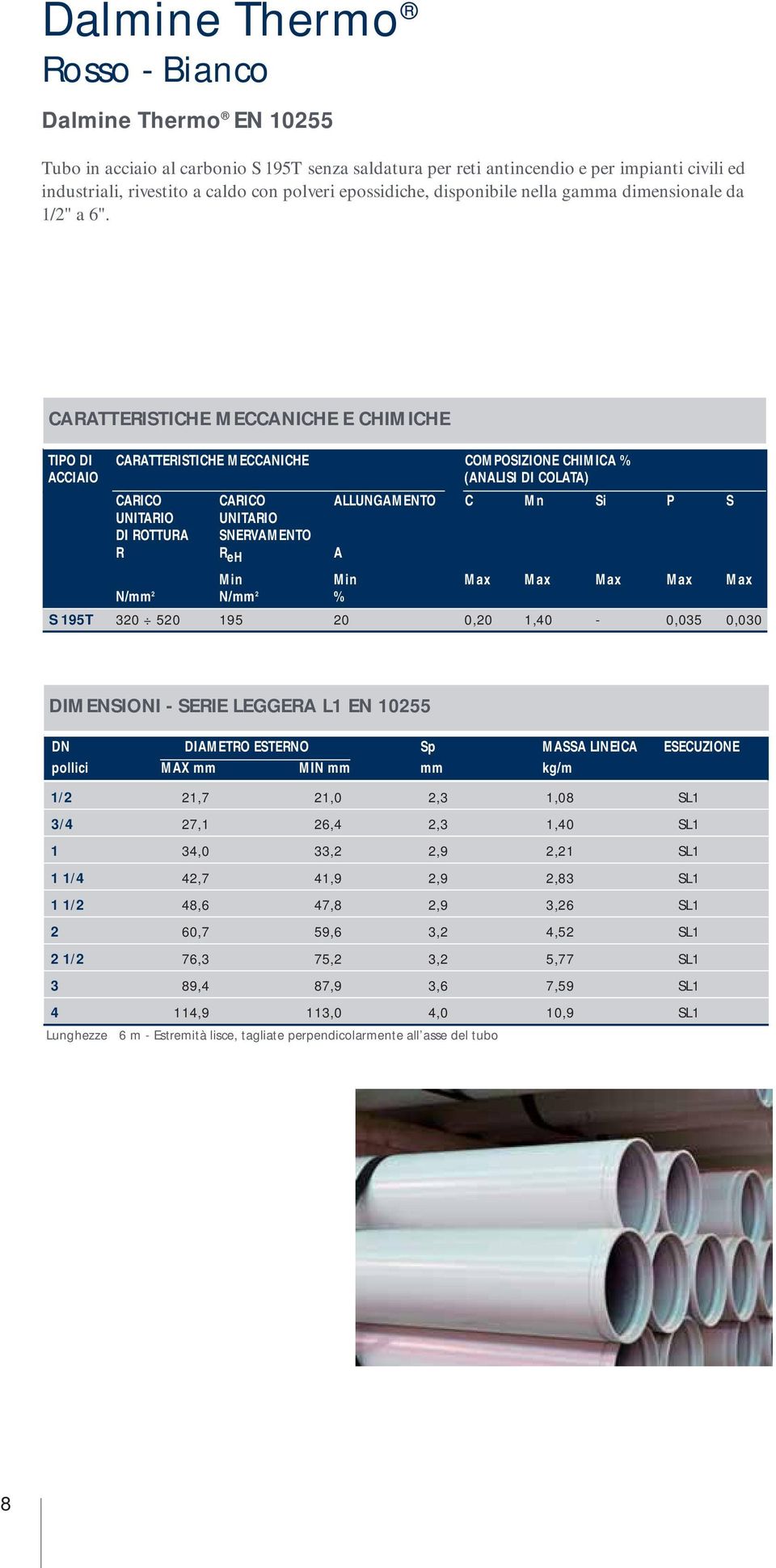 CARATTERISTICHE MECCANICHE E CHIMICHE TIPO DI CARATTERISTICHE MECCANICHE COMPOSIZIONE CHIMICA % ACCIAIO (ANALISI DI COLATA) CARICO CARICO ALLUNGAMENTO C Mn Si P S UNITARIO UNITARIO DI ROTTURA