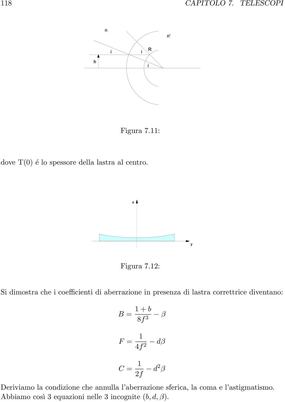 12: Si dimostra che i coefficienti di aberrazione in presenza di lastra correttrice