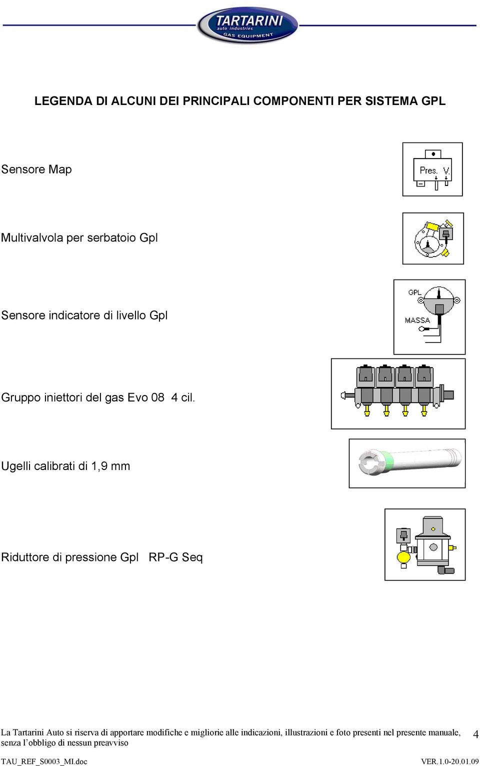 indicatore di livello Gpl Gruppo iniettori del gas Evo 08 4