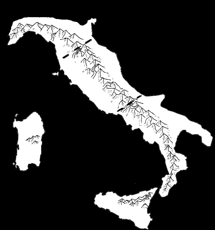 GLI APPENNINI Completa la mappa degli Appennini e usala per lo studio. Si estendono per 1300km dalla alla. Ligure: montagne che scendono ripide verso il mare, coltivate con.