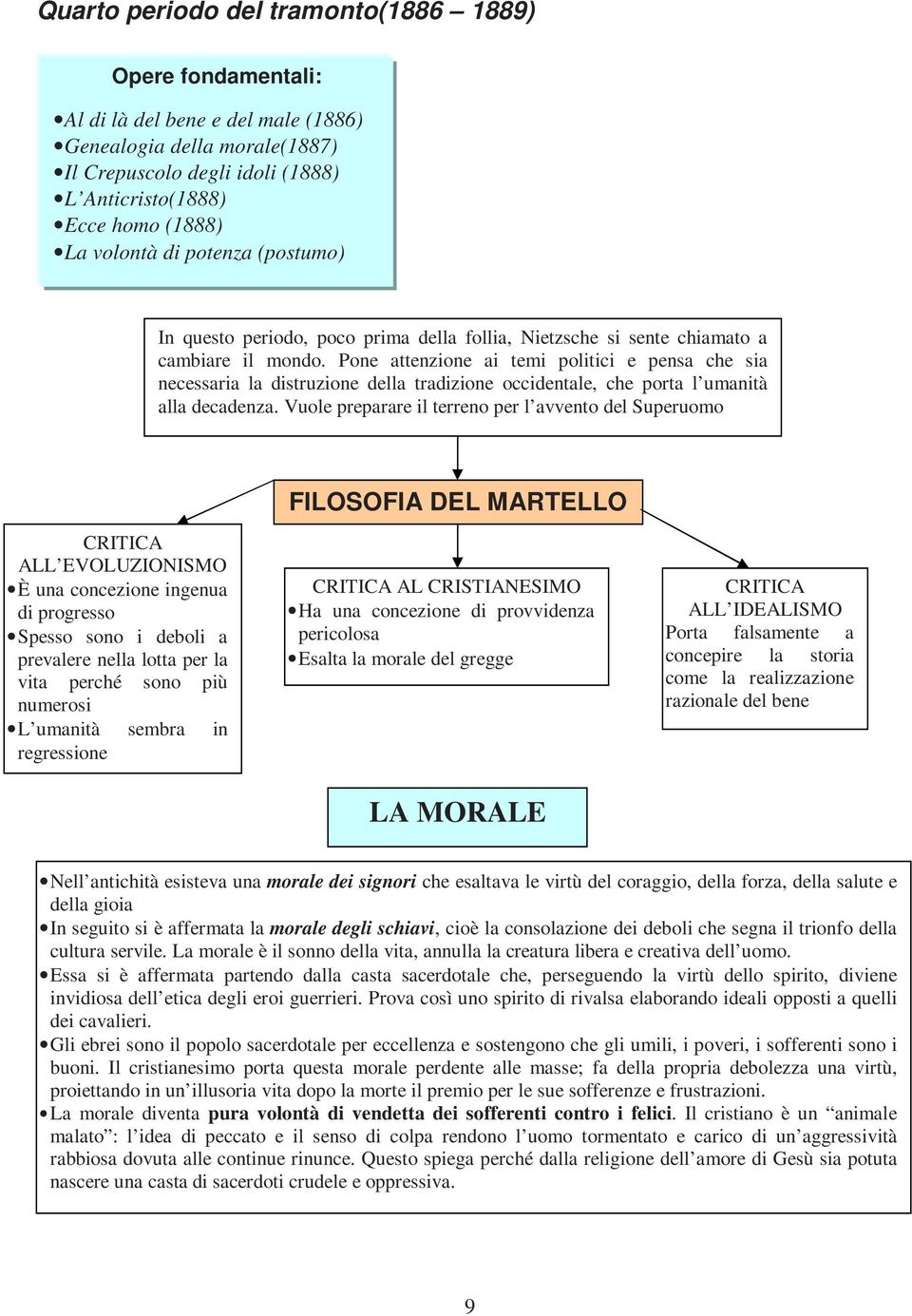 Pone attenzione ai temi politici e pensa che sia necessaria la distruzione della tradizione occidentale, che porta l umanità alla decadenza.