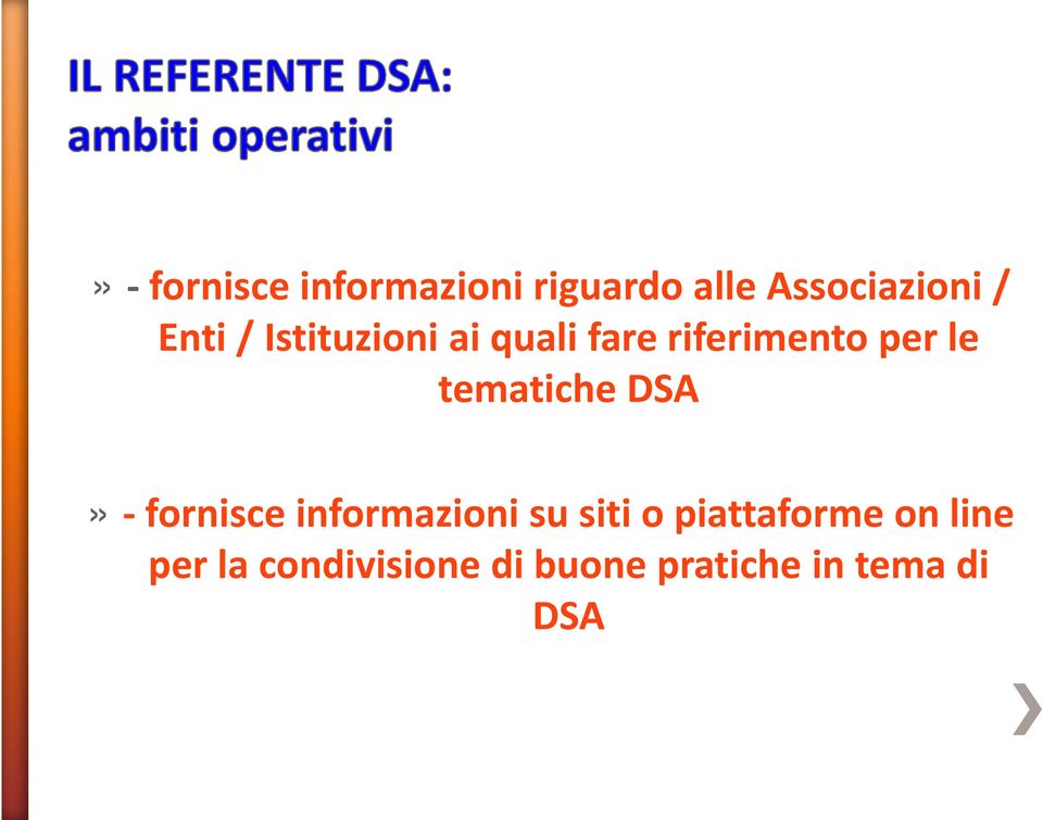 tematiche DSA» -fornisce informazioni su siti o
