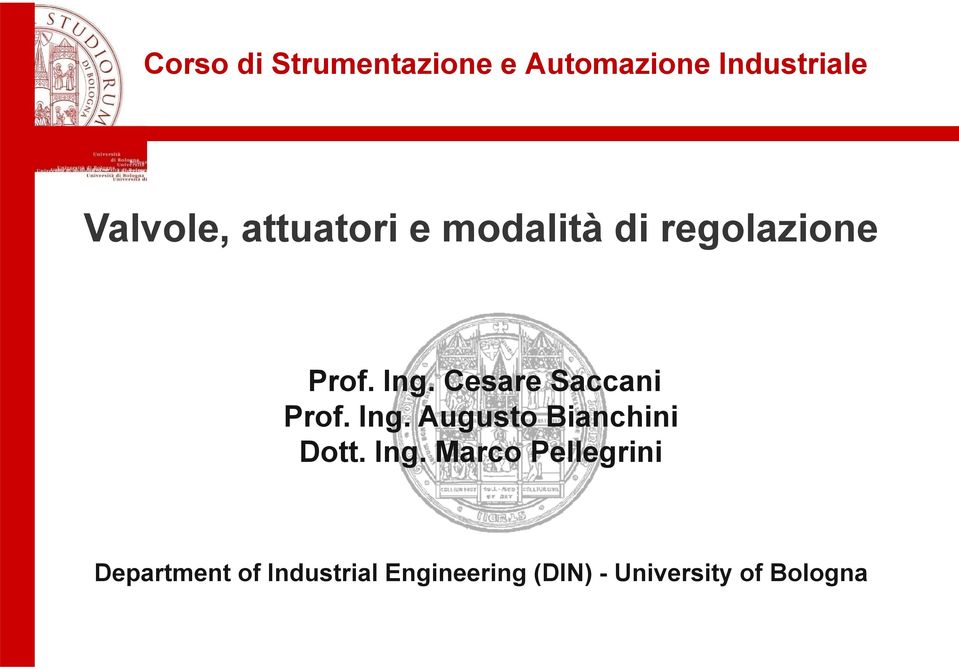 Cesare Saccani Prof. Ing.