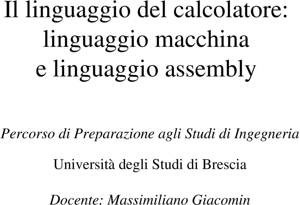 Preparazione agli Studi di Ingegneria