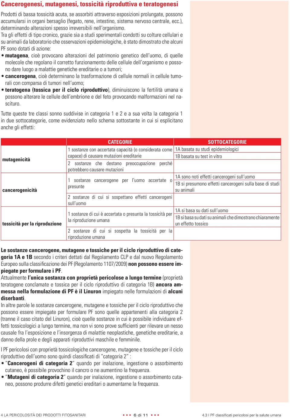 Tra gli effetti di tipo cronico, grazie sia a studi sperimentali condotti su colture cellulari e su animali da laboratorio che osservazioni epidemiologiche, è stato dimostrato che alcuni PF sono