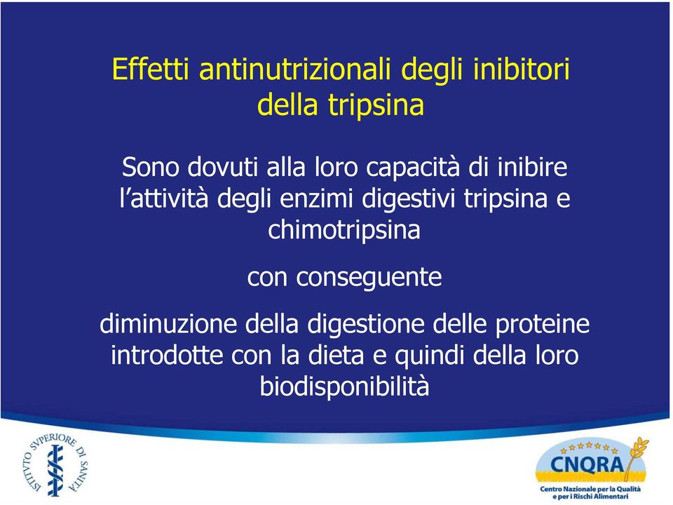 tripsina e chimotripsina con conseguente diminuzione della digestione