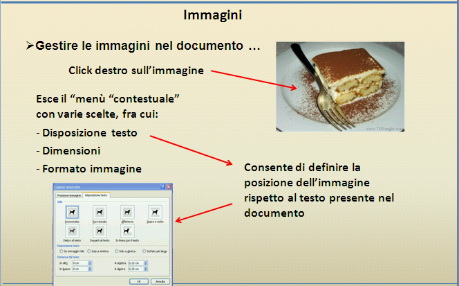 Le opzioni presenti nel Menù Strumenti immagine Formato sono: - Regola: si può intervenire sulla luminosità, il contrasto, i colori, - Stili immagine: consente di modificare lo stile dell immagine