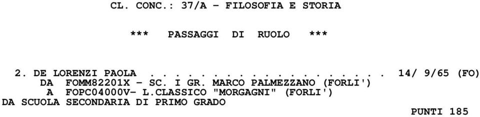 I GR. MARCO PALMEZZANO (FORLI') A FOPC04000V- L.
