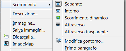 Creazione di documenti Al paragrafo l'immagine è legata al paragrafo in cui è stata inserita, se il paragrafo cambia pagina, l'immagine lo segue. Questa è l'opzione di default.