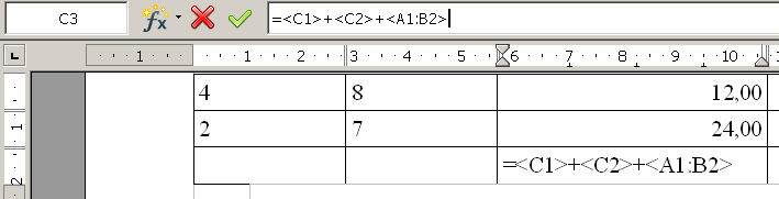Oltre ai classici operatori +, -, /, *, esiste una serie di operatori selezionabili attraverso il pulsante Inserita una funzione all'interno di una cella è possibile editarla attraverso il tasto F2.