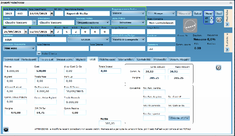 Pratica Full Adatta per un completo controllo della pratica. Permette la visualizzazione, in un unica schermata, di tutti gli aspetti della Pratica.