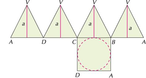 4 La piramide L area della superficie della piramide L area della superficie laterale è data dalla somma delle aree dei triangoli che formano le facce laterali. REGOLA.